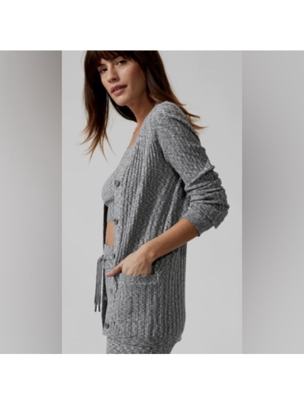 Athleta Revolve Cardigan in Gray Size Medium